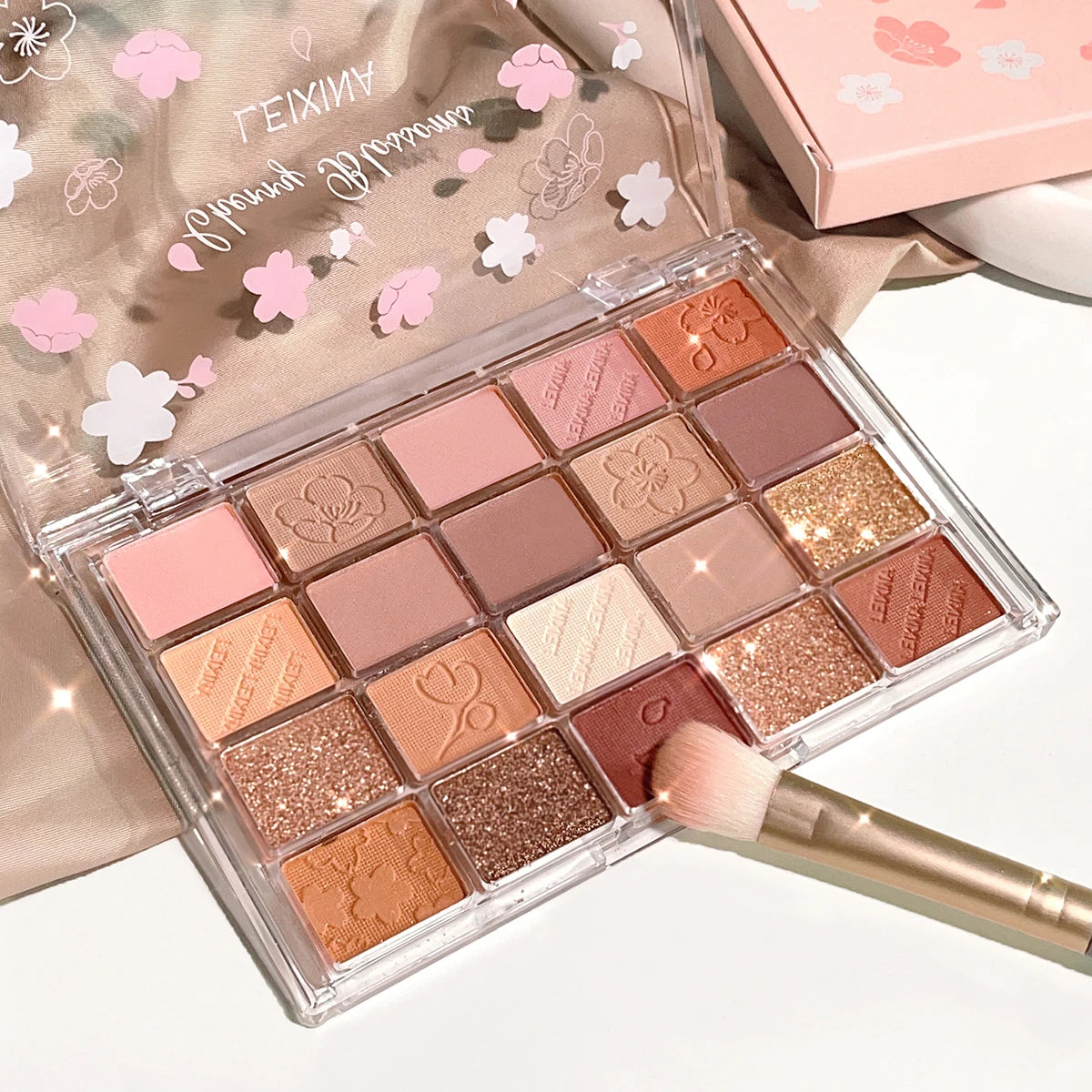 20 color eyeshadow tray, matte shimmer high pigment makeup, multi-color brown tone long-lasting daily wear eyeshadow, suitable f
