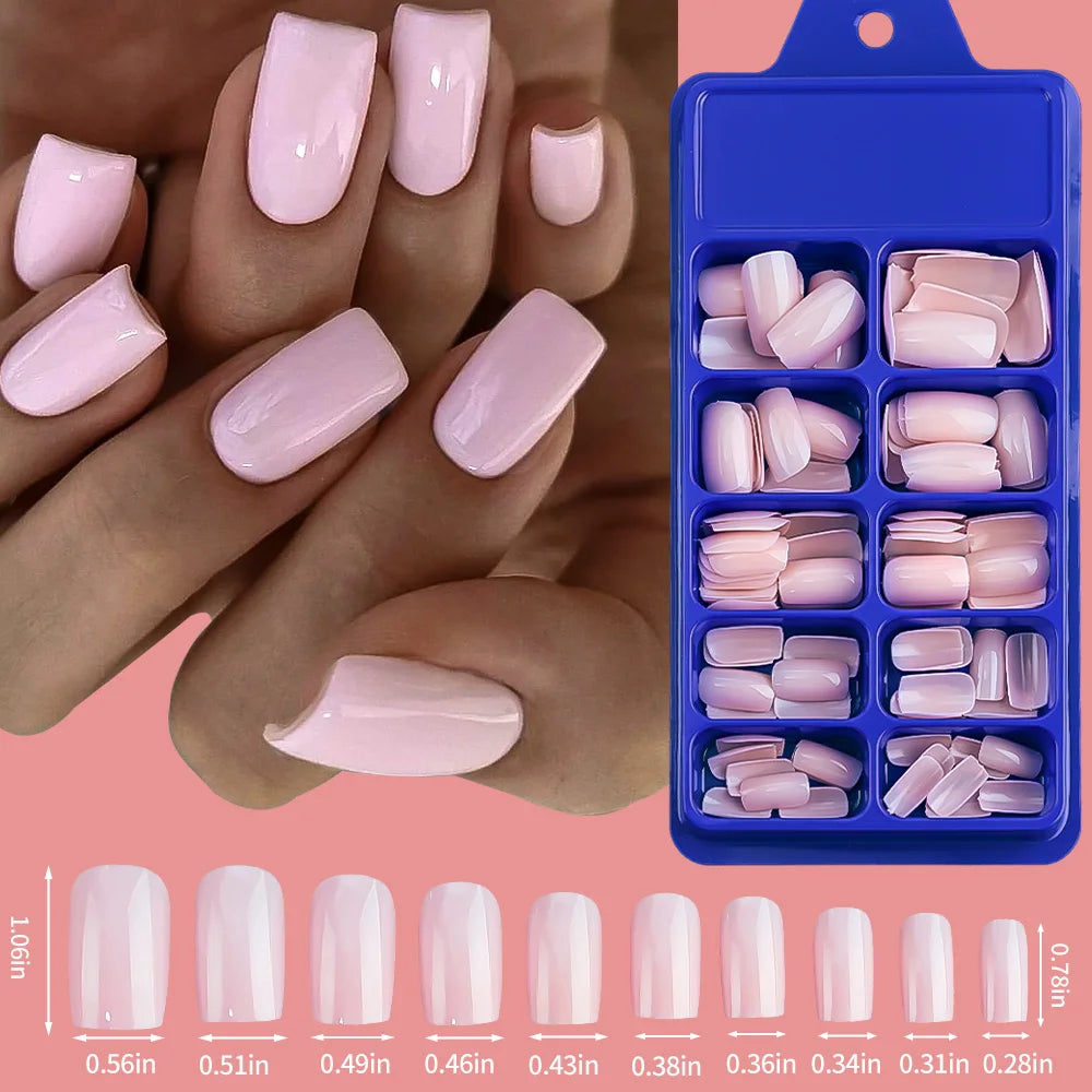 150/120/100Pcs French Almond Press On Nails أظافر لاصقة فرنسية لوزية – 100 / 120 / 150 قطعة