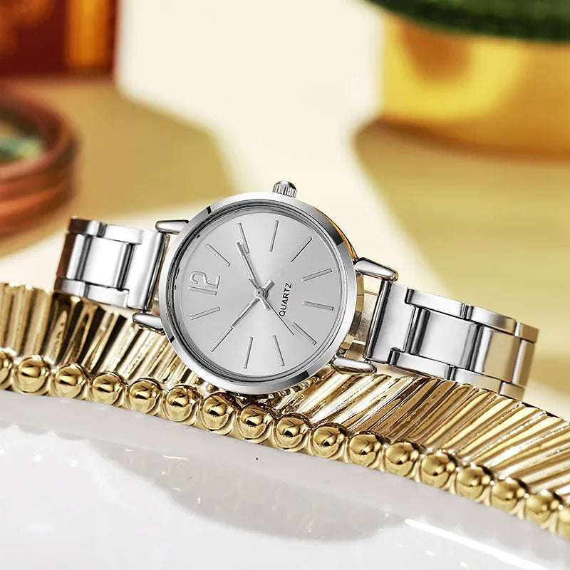 Watch Luxury Women Simple Dial Hollow Strap Fashion Gold Bracelet Quartz Wristwatch Student Ladies Watches Reloj Mujer