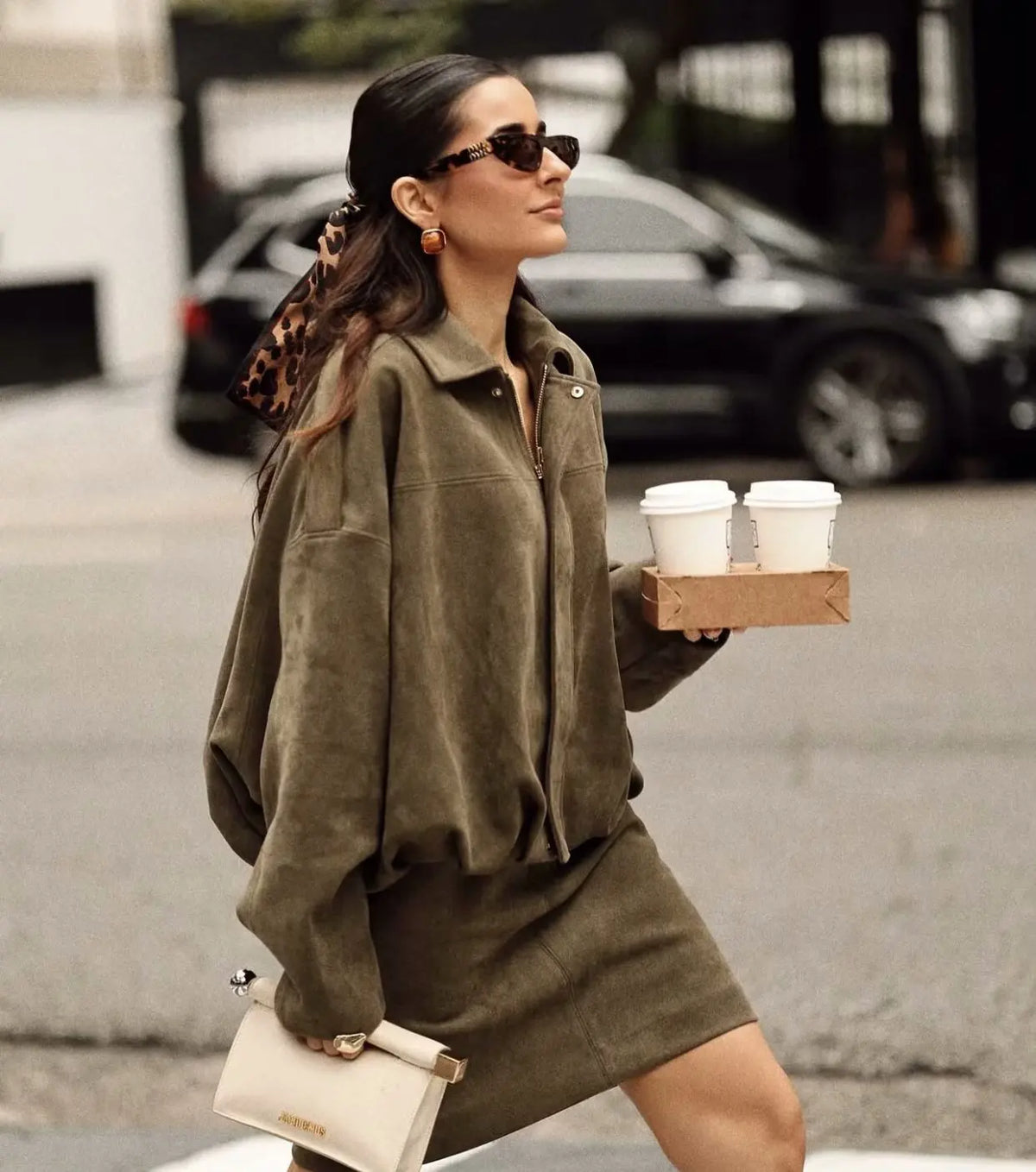 Vintage Suede Texture Bomber Jackets Women's Long Sleeve Loose Coats New Causal Autumn Winter Female Outerwear