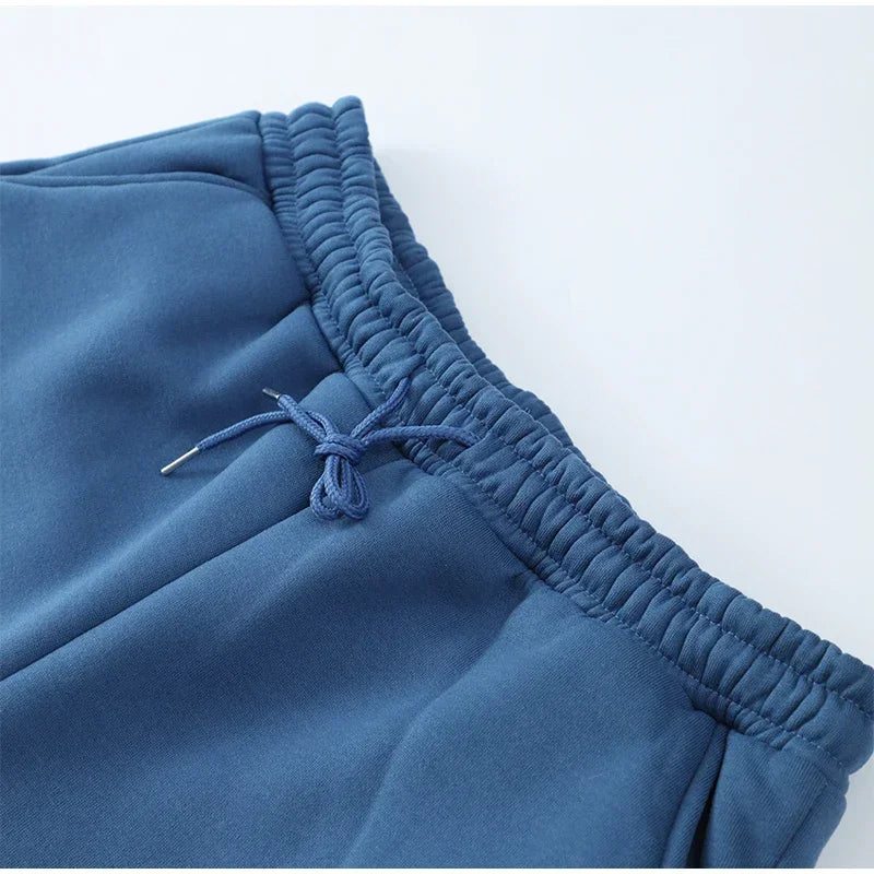 Solid Couple's Hooded Sweatshirt 2 Piece Set Casual Loose Sweatpants Suit Autumn Male Jogging Sweatshirt Trousers Outfits Suits