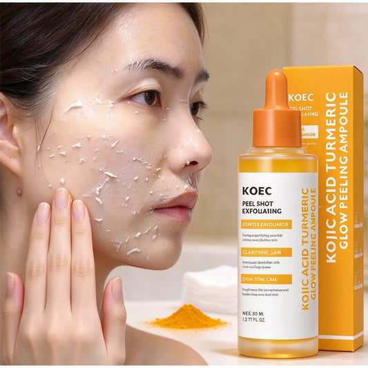 KOEC Kojic Acid Turmeric Peel Shot Exfoliating Serum 80ml Red Rice PDRN Glow Hydrating Smooth Improve Dull Skin Tone Facial Care
