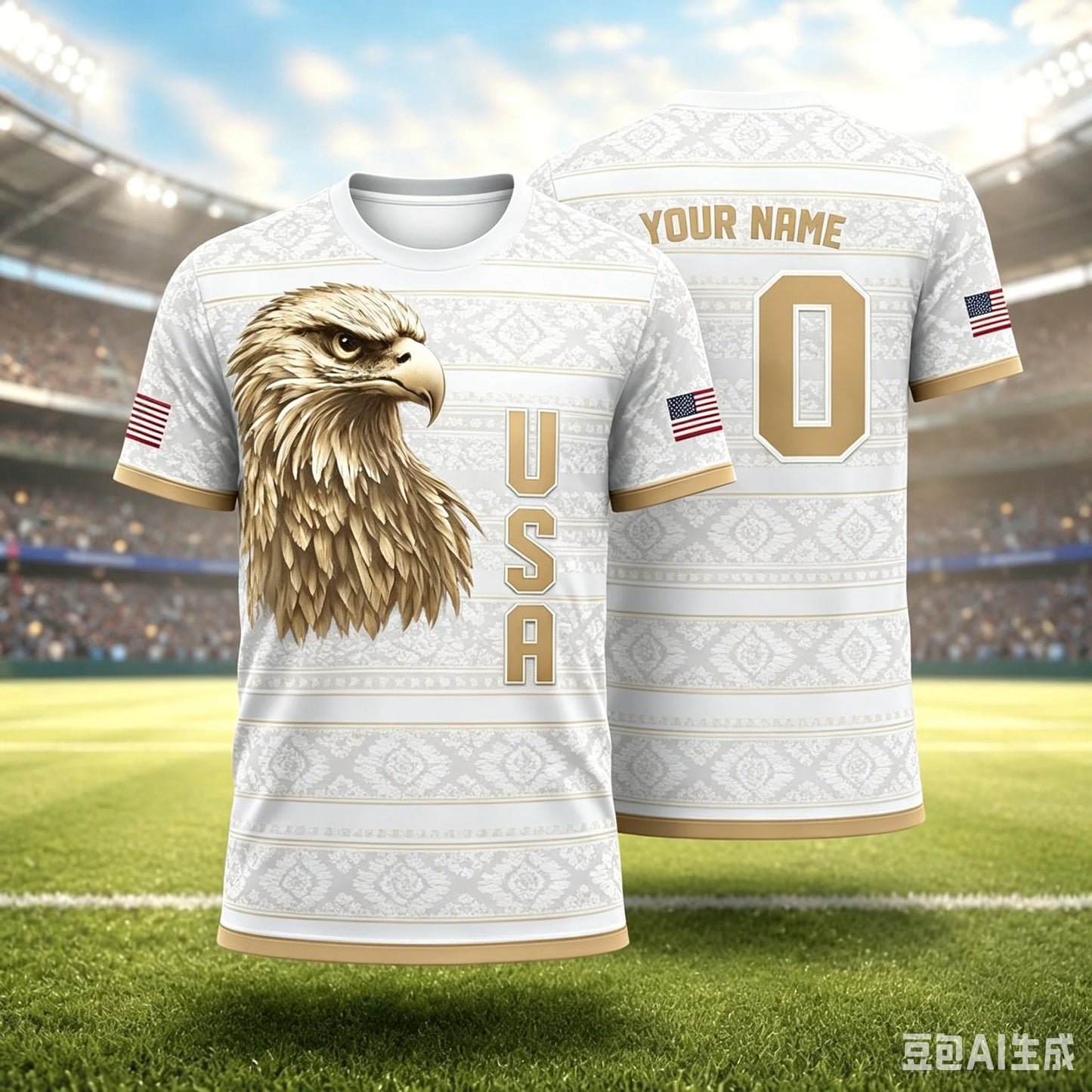American Eagles patriotic T-shirts American flag football jerseys Team USA fan shirts soccer T-shirts July 4th sports gifts kids