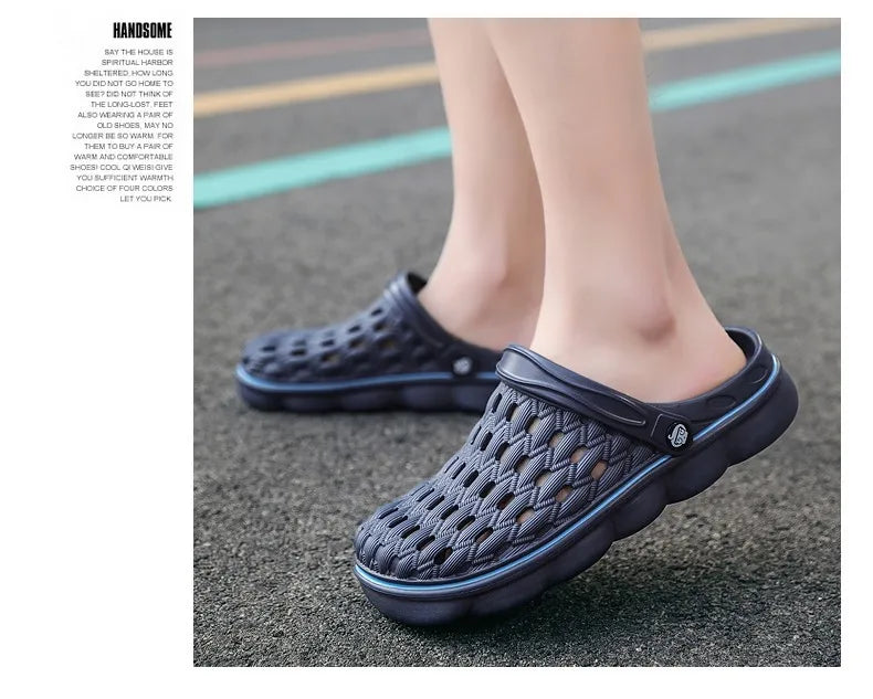 Summer Men's Clogs Sandals Man Home Garden Shoes Comfortable Men Slippers Non-Slip Soft Bottom Flip Flop Sandals Big Size 46 47