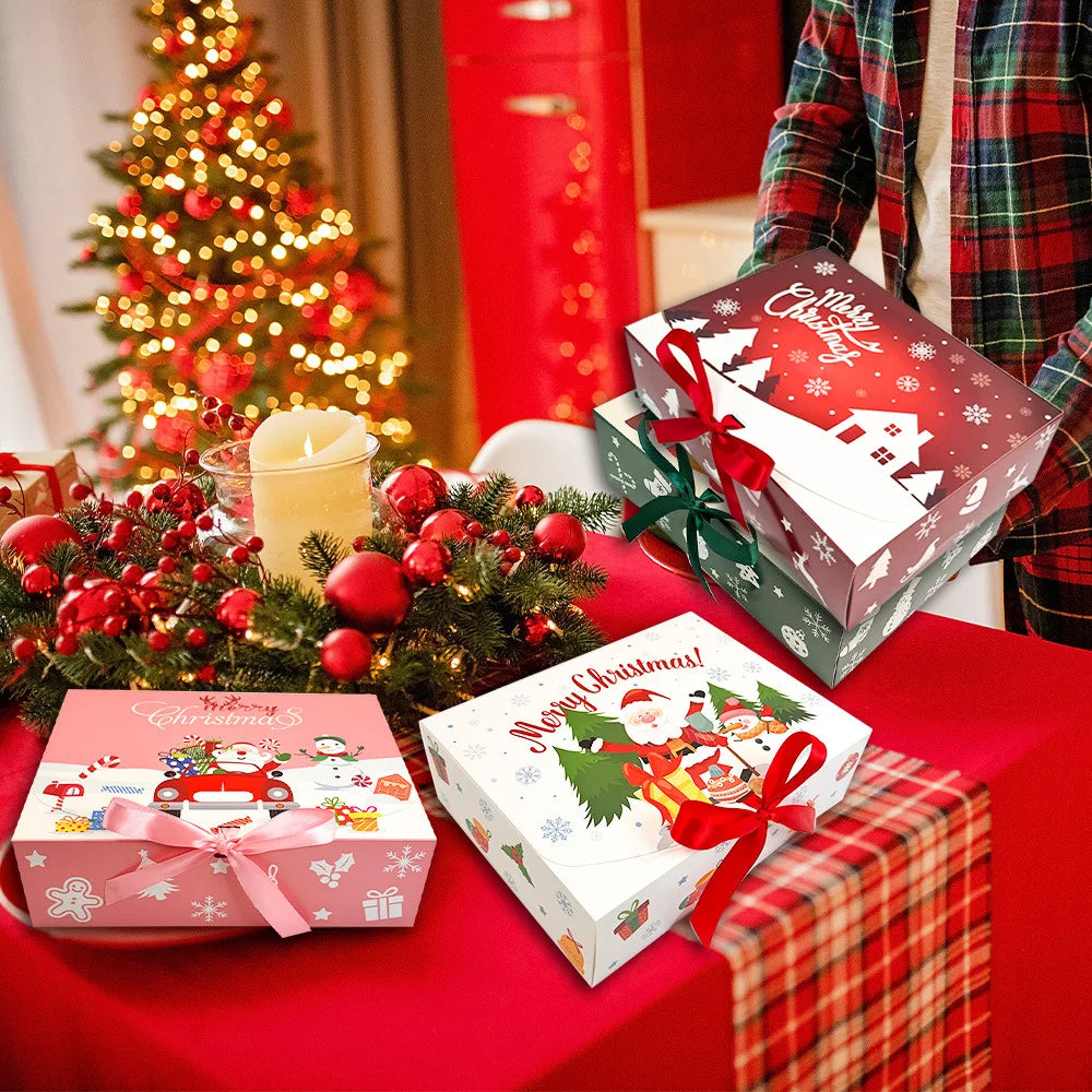 4/12pcs Large Christmas Gift Boxes with Lids - Elegant Holiday Party Packaging, for Christmas, Weddings, Birthdays, Gift Wrap