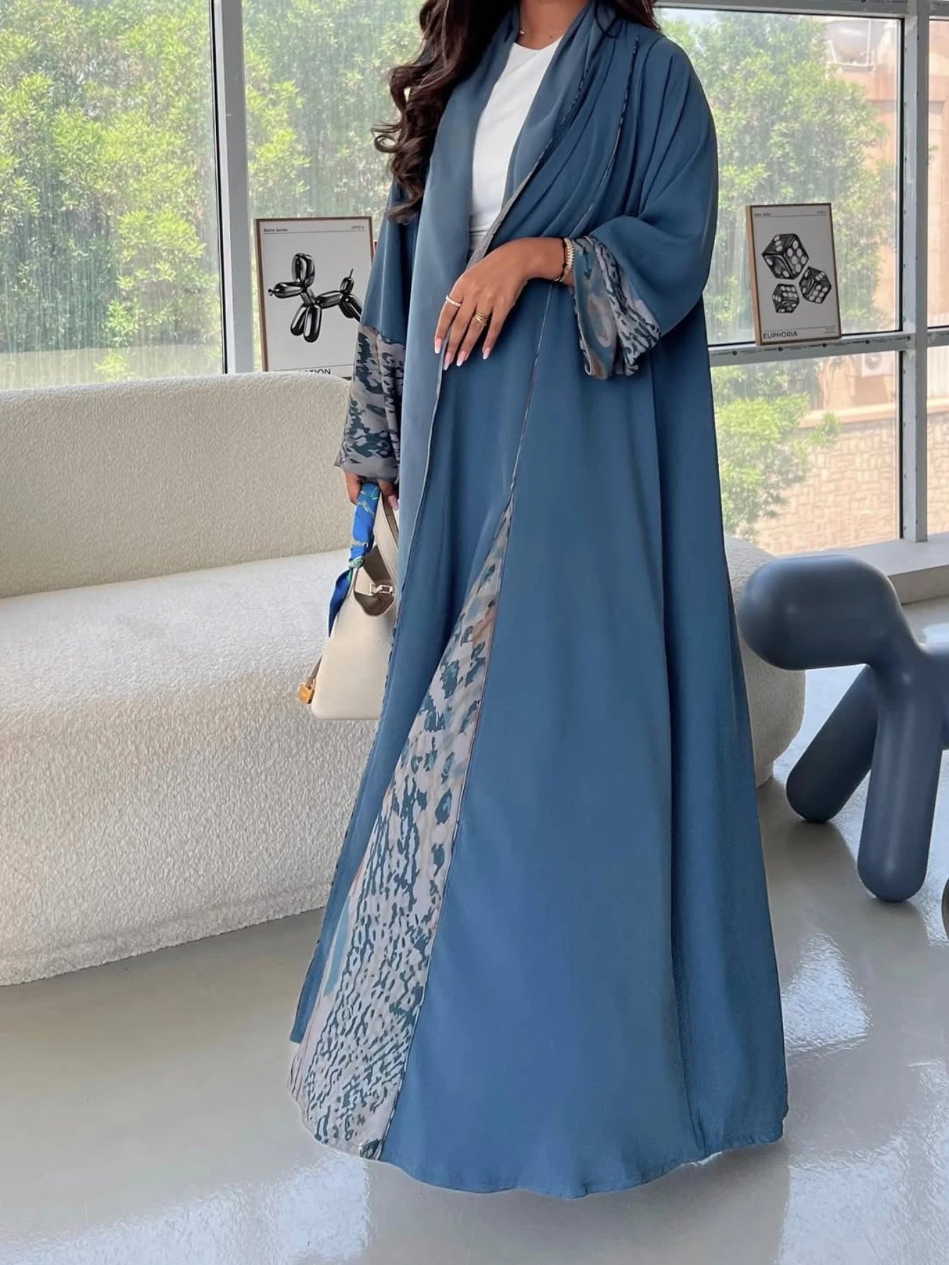 New arrival elegant women abaya set including a kaftan-style abaya for spring season, Ramadan, Eid celebrations