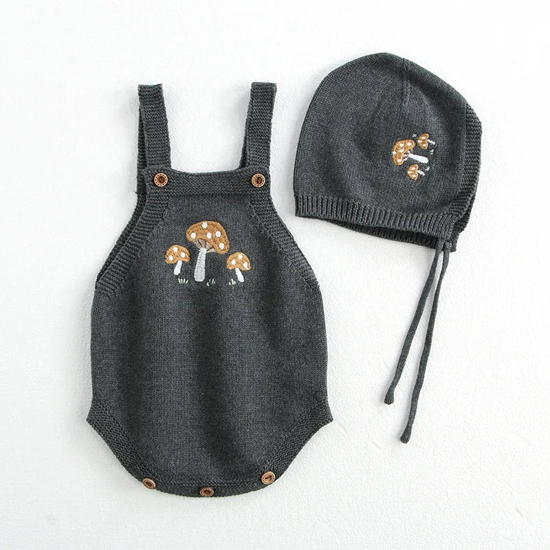 MILANCEL 0-3 Y 2024 Autumn Baby Sweater Infant Girls Mushroom Embroidery Cardigan Toddler Boys Knitted Coat Optional Bodysuit