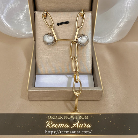 Trendy Women's Necklace Gold Color Metal Long Chain Pearl Round Beads Pendant Necklace Statement Party Daily Jewelry Gift