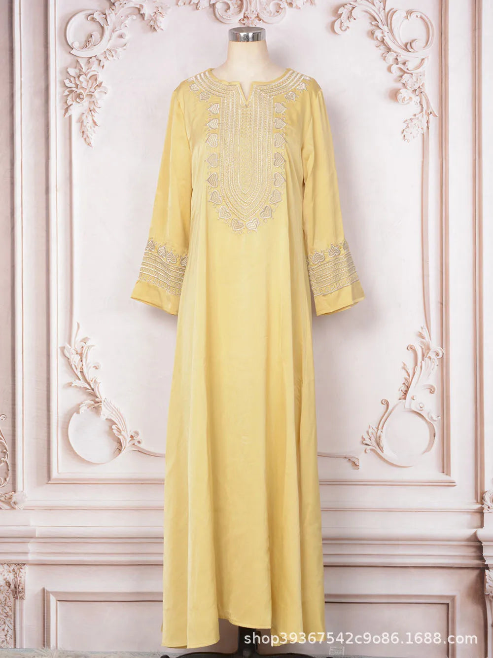 New arrival elegant Women's Dress MT064 Embroidered Long Robe for spring season, Ramadan, Eid celebrations