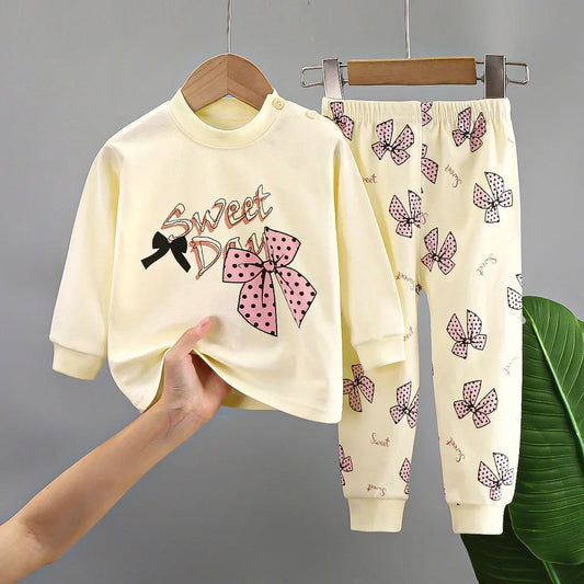 New Kids Boys Girls Pure Cotton Pajamas Cute Cartoon Long Sleeve Pyjamas Toddler Baby Autumn Sleepwear Children's Clothing Sets