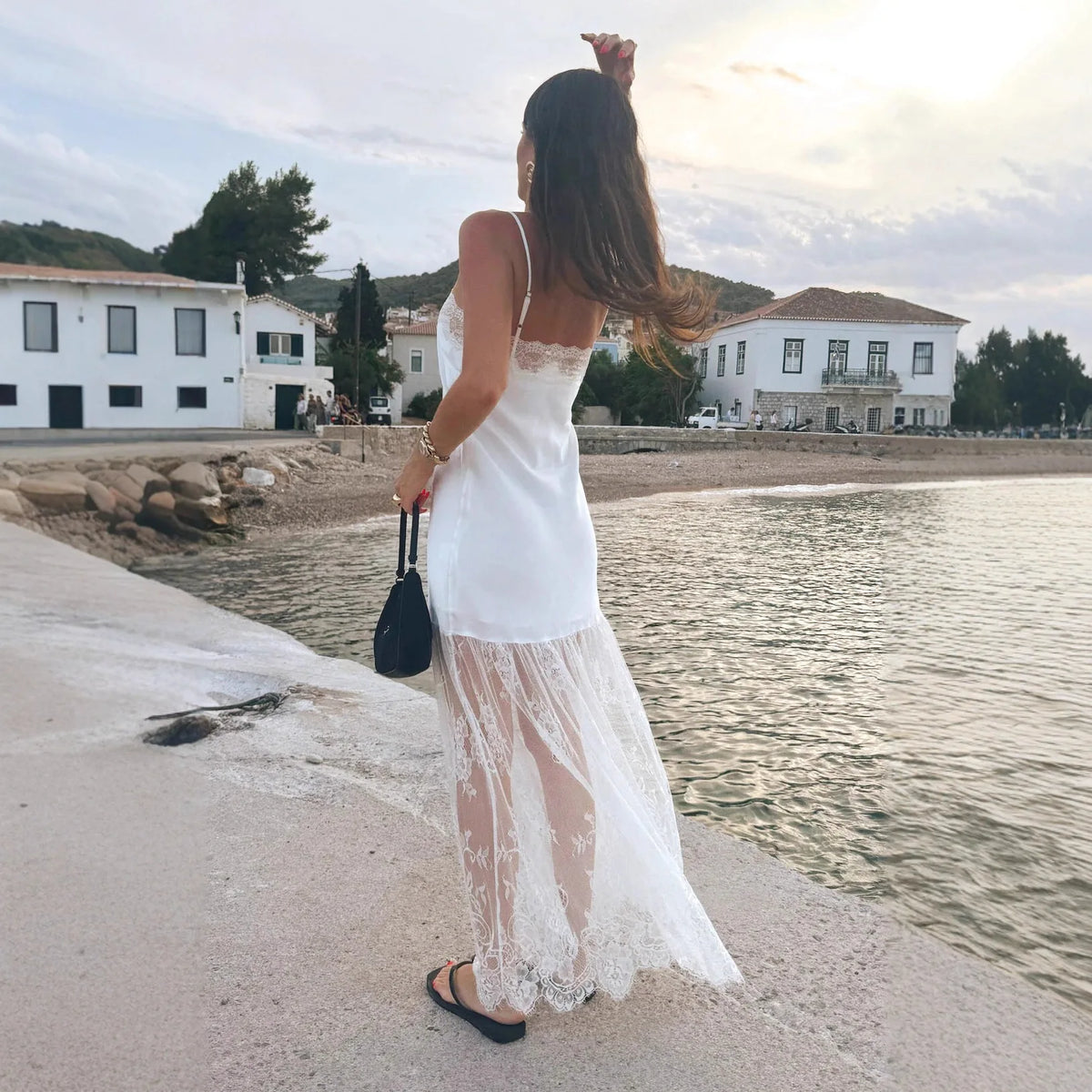 Women Sexy See Through Lace Satin Dresses Elegant Female Slip Mesh Slim Sleeveless Dress 2026 Summer Beach Party Cocktail Dress