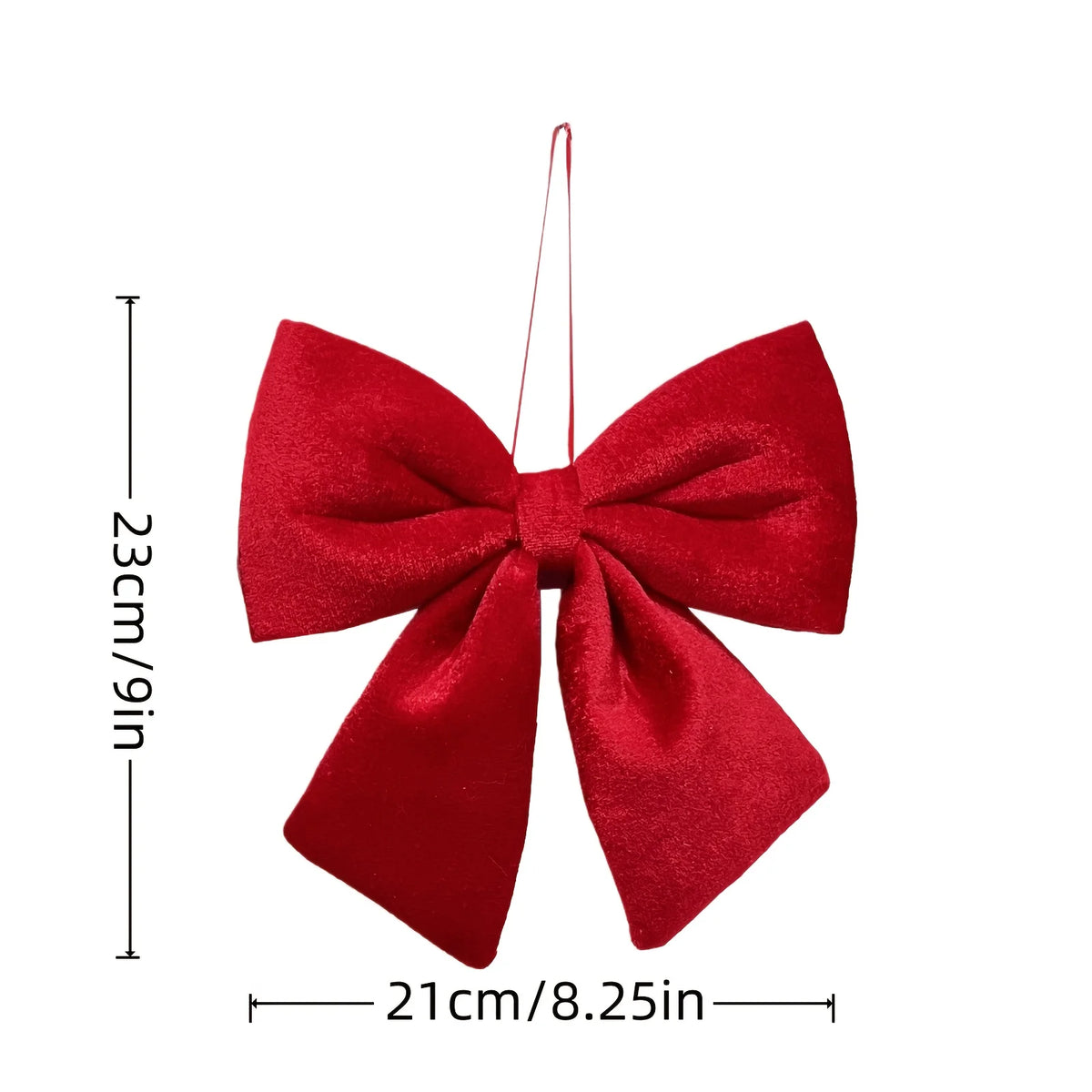 1PC Christmas Wreath Red Velvet Bows Xmas Tree Ornaments Hanging Pendant Large Bowknot for Wedding Festive Home Party Decoration