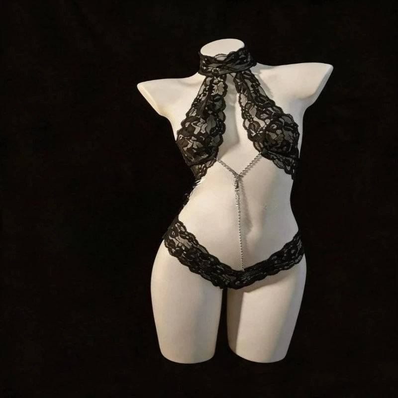 Sensual Maid Role Play Lingerie Set Lace Teddy Bodysuit One Piece with Charming Atmosphere Exciting & Fun Costume MOYISU  32-38