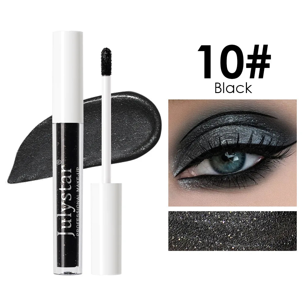 Waterproof Liquid Eyeshadow Metallic Gold Eye Shadow Stick Lasting Pearlescent 10 Colors Smoky Black Glitter Eye Highlighter Pen