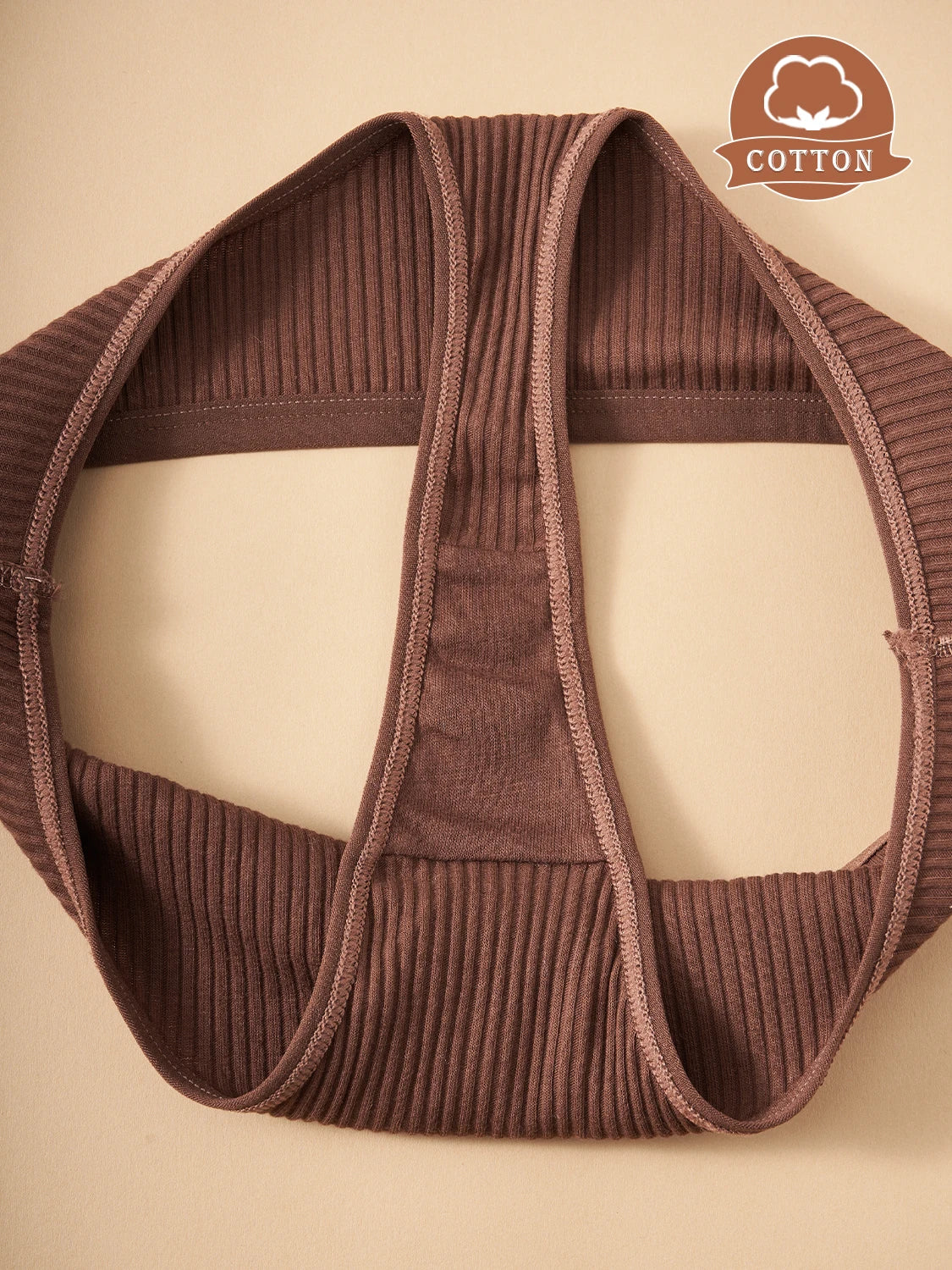 5PCS New Maillard Color Women's G-Strings Breathable Cotton Fabric Panties Sexy Low Waist Striped Thongs Female Bikini Lingerie