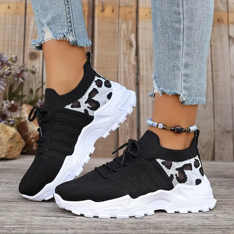Woman shoes Leopard print sneakers lightweight and breathable women's casual sneakers sale shoes with free shipping