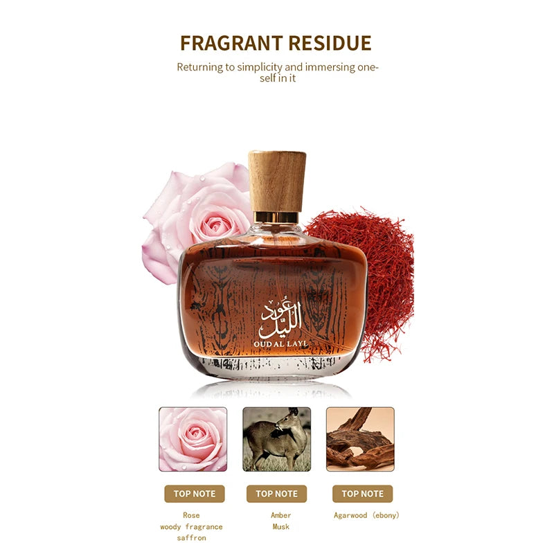 Fresh Scents With Oud Wood Men Sandalwood Perfume Lasting Oriental Perfume Warm Spicy Woody Luxury Brand Arabe Perfume
