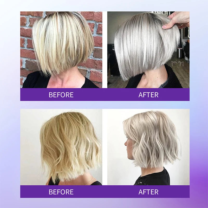 Gray Color Fixing Hair Mask Shampoo Cover Gray Hair Fade Yellow After Bleach Hair Shampoo Non-irritating Purple Shampoo Blonde