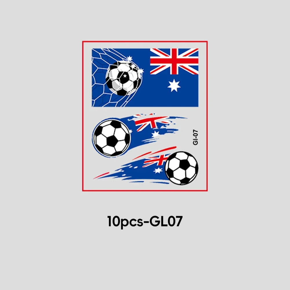 Soccer Fan National Flag Face Tattoo Stickers - ملصقات وشم مؤقتة بأعلام الدول لمشجعي كرة القدم