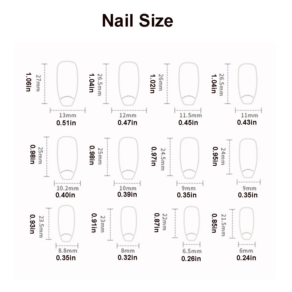 24pcs/set Medium fake nails for women girls gradient green blue cloud star lightning for summer full cover press on false nail