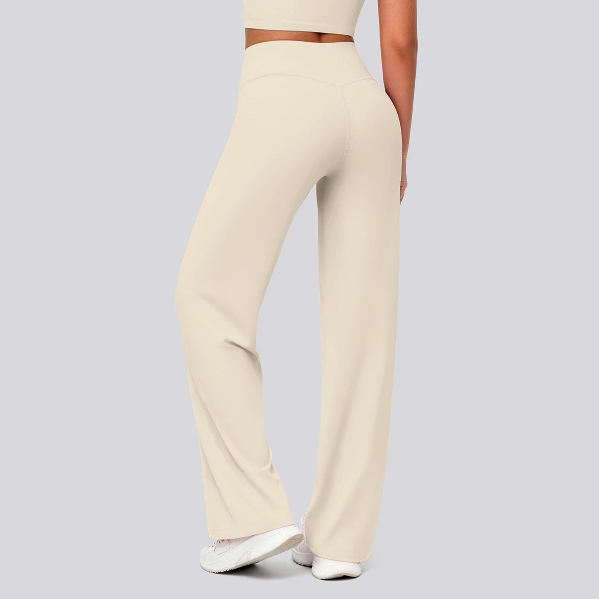 Rooftrellen Women's Sports Pants Bell-bottoms High Waisted Gym Loose Wide Leg Pants Solid Color Thin Fitness Sports Female Pants