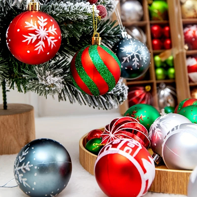 44Pcs 3/6CM Christmas Ball Merry Christmas Tree Topper Decoration for Home Decor Holiday New Year 2026 Navidad Gifts Supplies