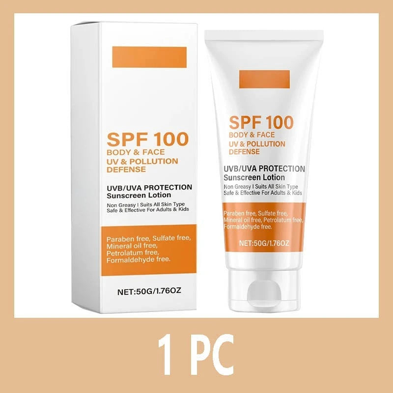 Face & Body Sunscreen SPF 100+ – UVA & UVB Protection