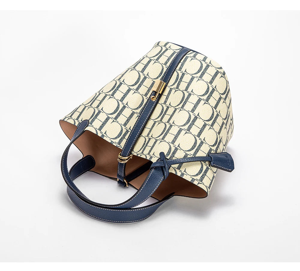 CH Large Capacity Commuter Travel Crossbody Bag Luxury Brand Women's Shoulder Bag PVC Jacquard Texture Fashion Women's Tote Bag