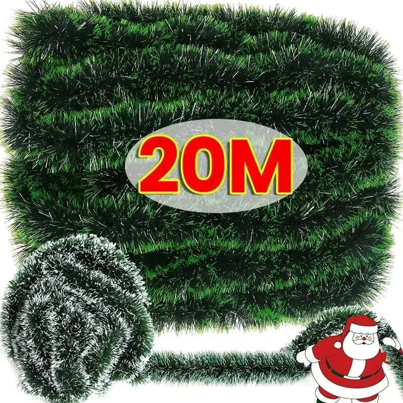 6/14M Christmas Tinsel Garland,Hanging Decoration Indoor And Outdoor Ceiling Party Decoration,Suitable for Christmas Tree Decora