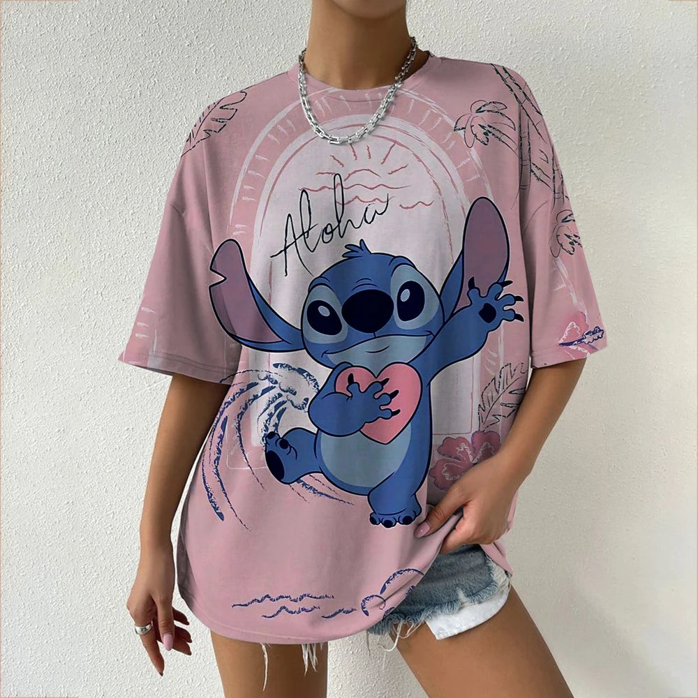 Stitch Oversized Cartoon T-Shirt – Casual Street Style