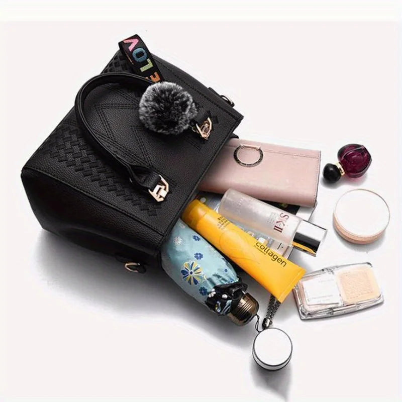 Embroidery Messenger Bags Women Handbags Bags For Women Sac A Main Ladies Hair Ball Hand Bag