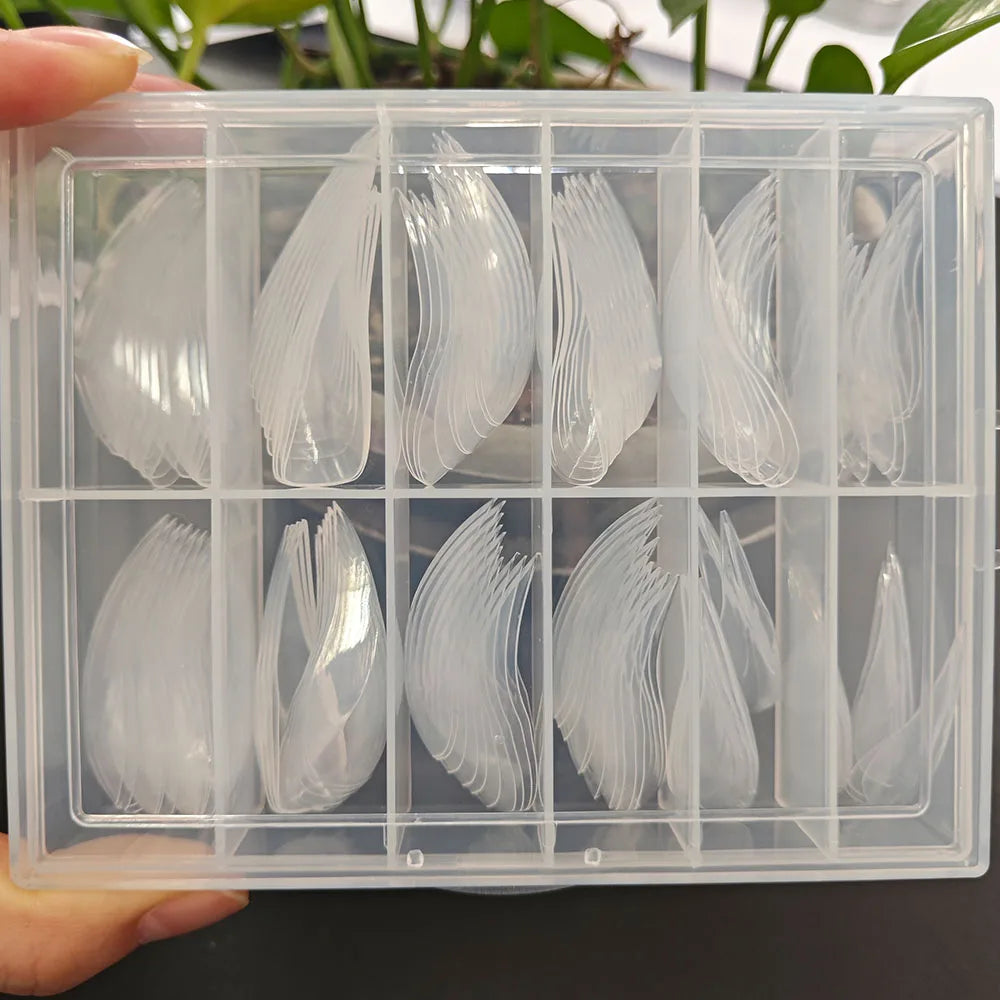 120Pcs Long Curved Stiletto 3D Eagle Claw Nail Dual Forms for Nail Extension Hawk Acrylic Nail Molds Reusable Full Cover Mold