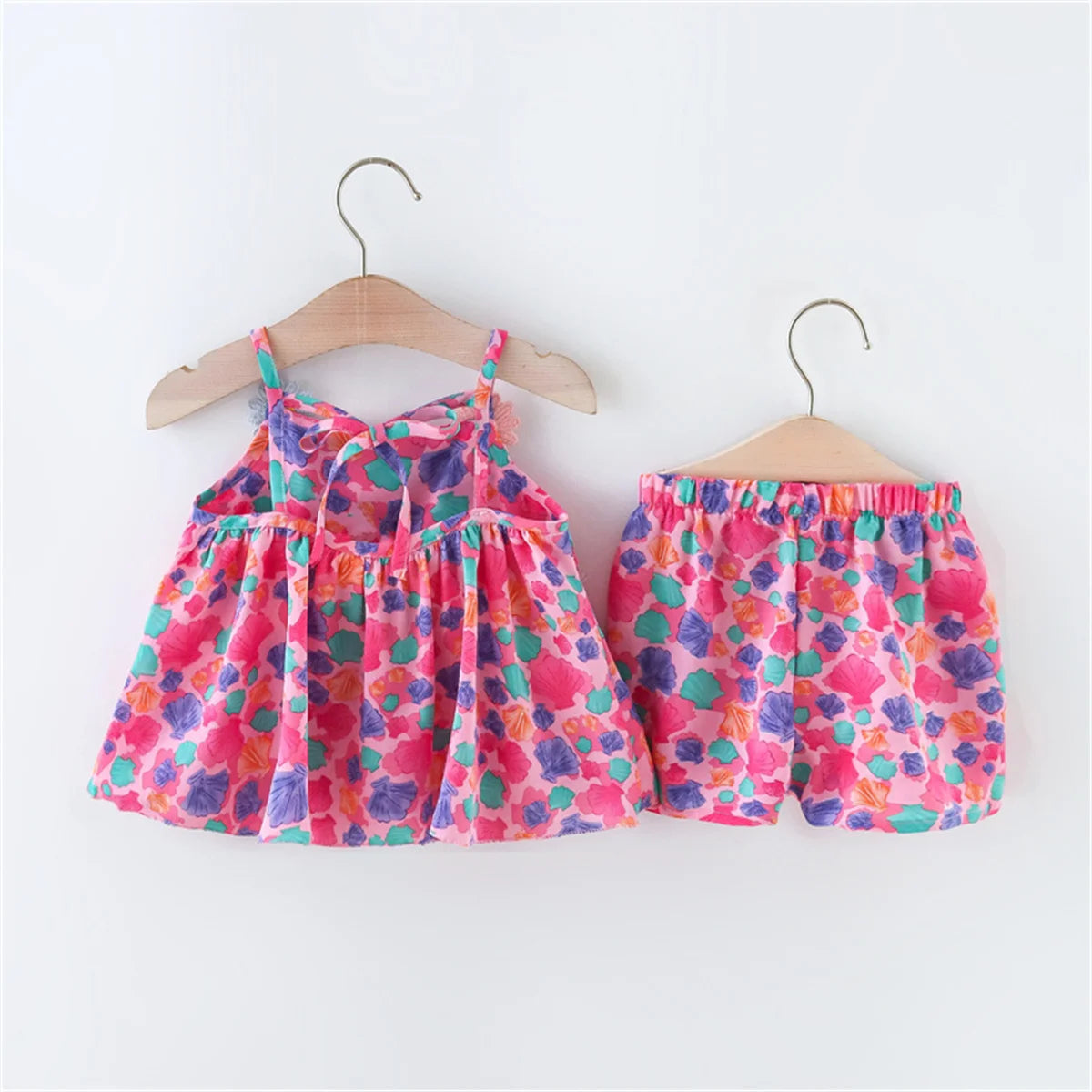 Summer 2-piece/set baby girl suspender set baby girl cartoon colored