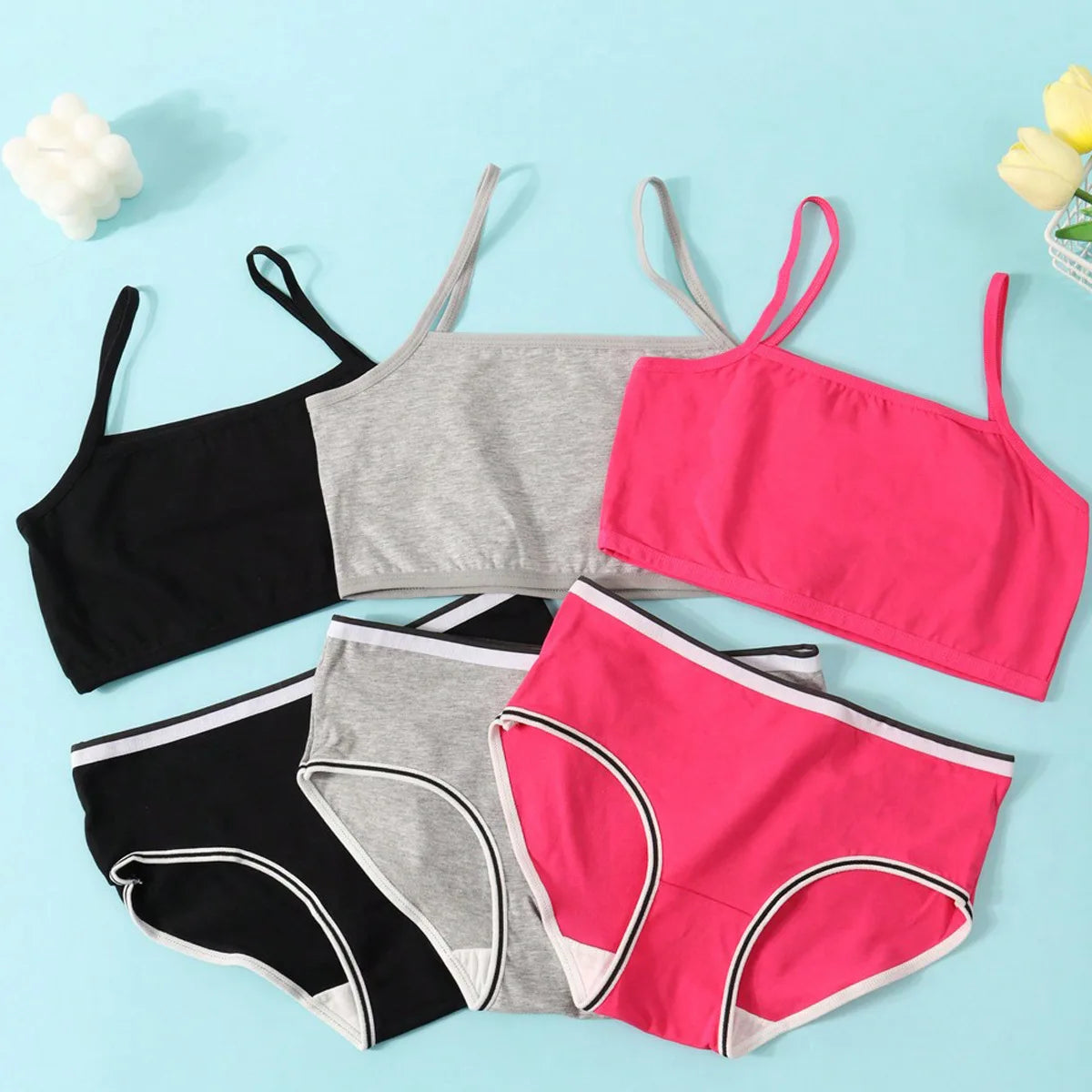 Girls Cotton Development Vest & Underwear Set – Soft &Breathable