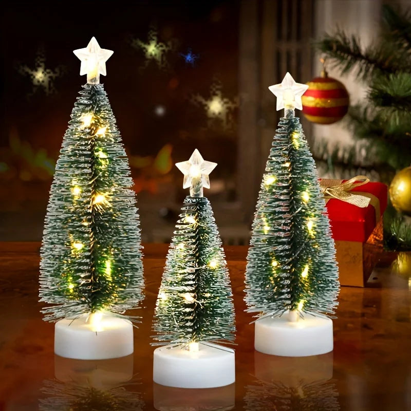 3pcs Large, Medium, And Small Christmas Trees, LED Wire Light Trees, Decorations, Scene Arrangement Additions, Holiday Lighting