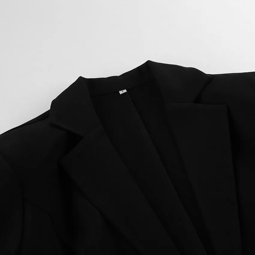 BKLD Black Blazer Dress Women Clothing 2026 Autumn Winter New Fashion Lace Patchwork Office Ladies Long Sleeve Short Dresses
