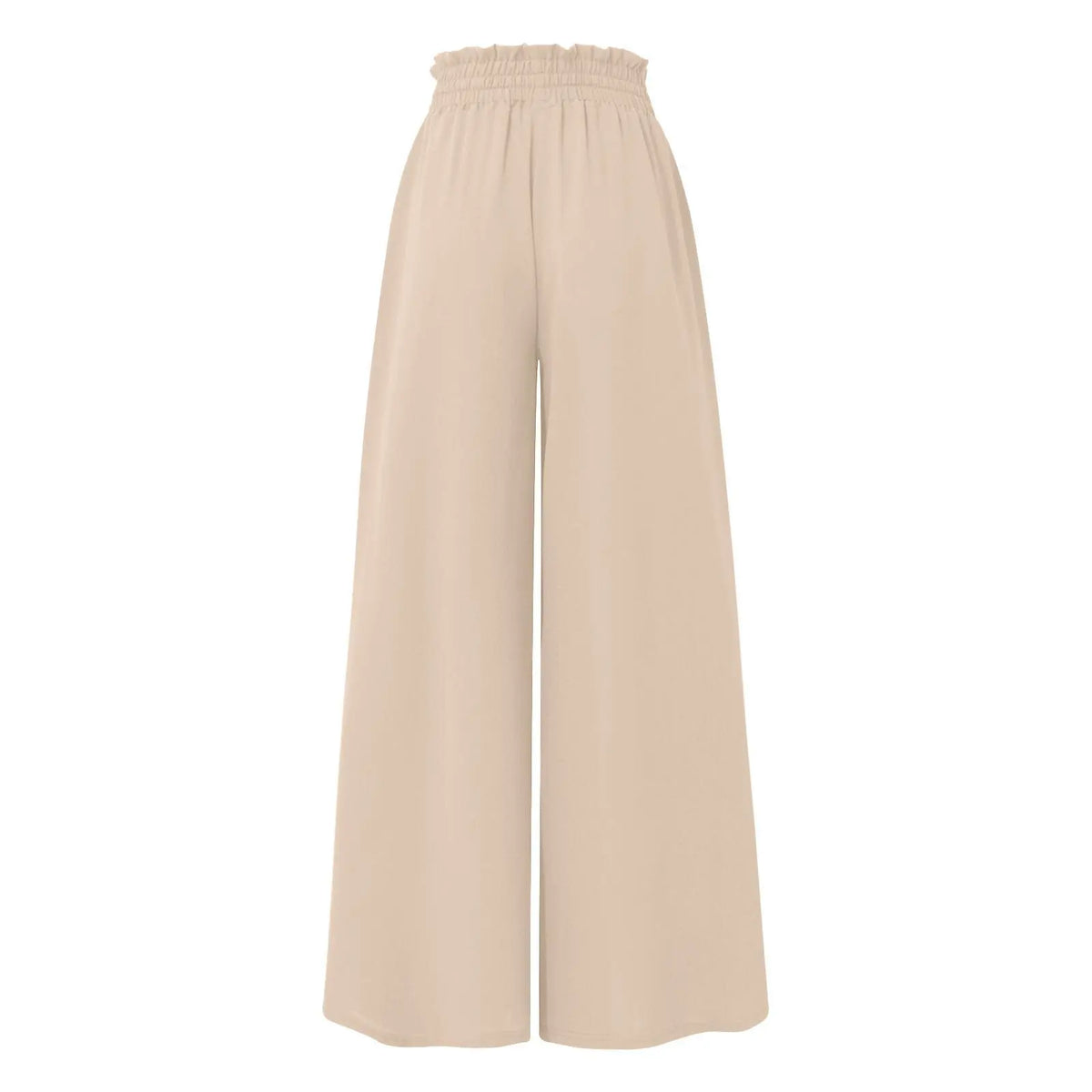 Women Casual Elastic Waist Wide Leg Pants Summer Elegant Drawstring Loose Straight Trouser Elegant Solid Pants Vacation Beach
