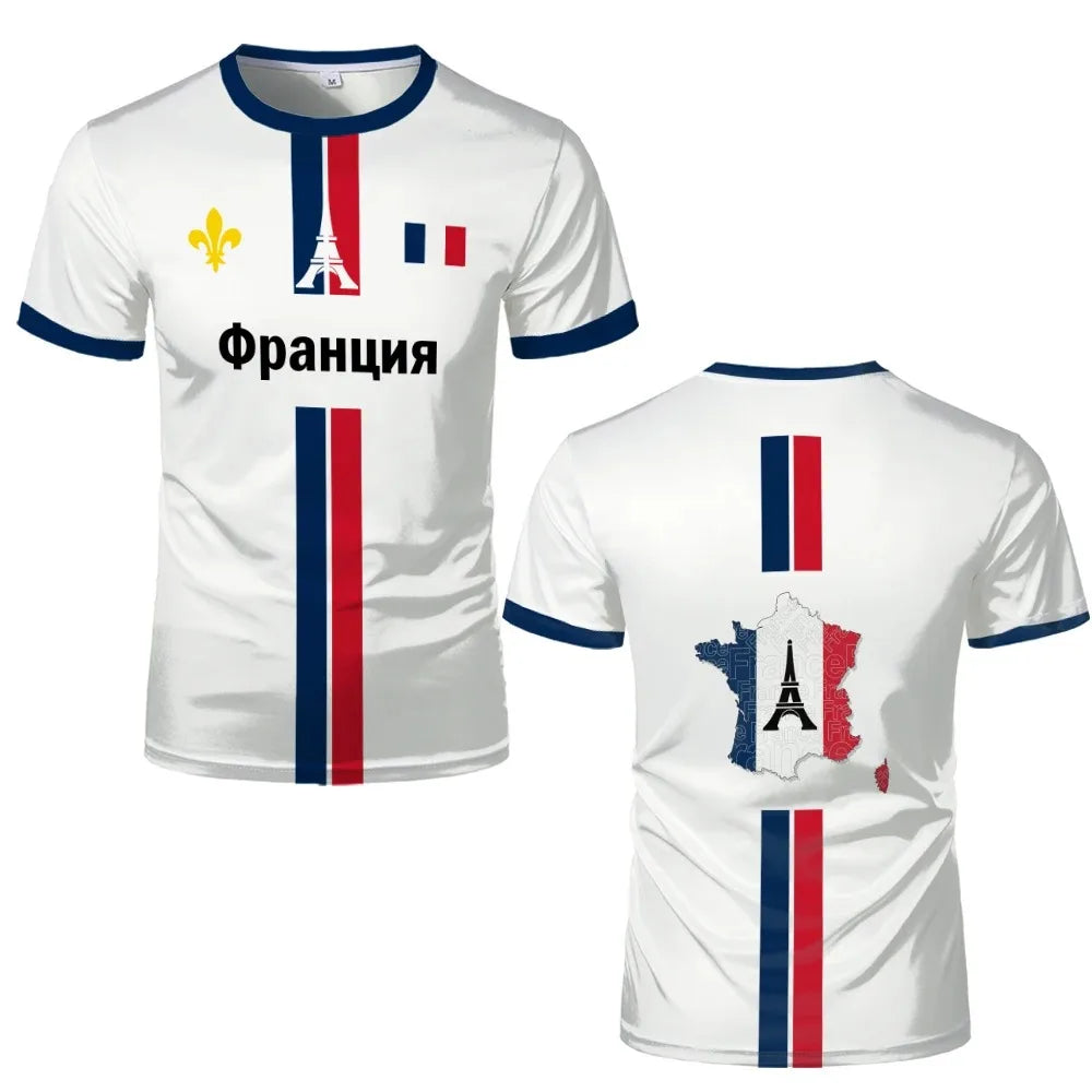 France Soccer Jersey Summer Sports Breathable Quick Dry Family Style for Kids Adults Outdoor Training Sports Fitness