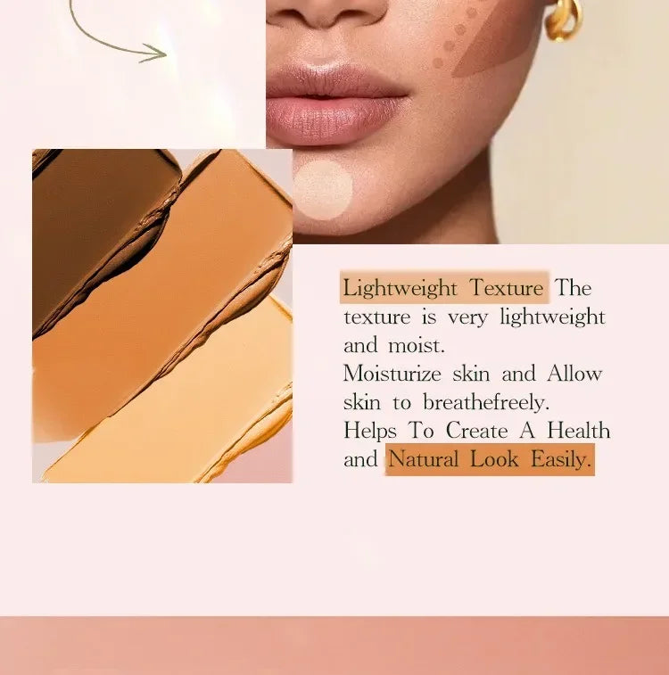 Face Makeup Stick Foundation Cream 6 Color Moisturizing Full Coverage Dark Skin Tone Natural Matte Concealer Professional Makeup