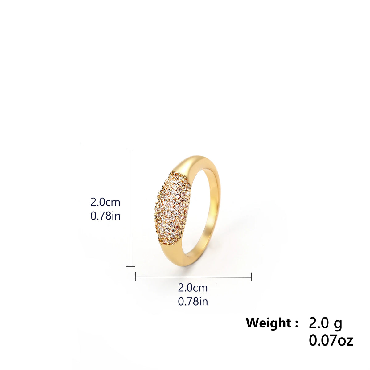 ZAKOL New Trendy Shiny Micro Pave Zircon Finger Ring White  Crystal CZ Minimalist Aesthetic Ring for Women Wholesale
