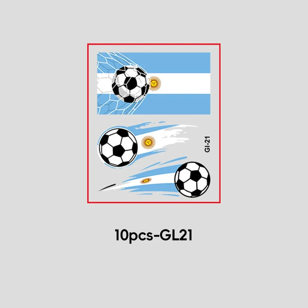 Soccer Fan National Flag Face Tattoo Stickers - ملصقات وشم مؤقتة بأعلام الدول لمشجعي كرة القدم