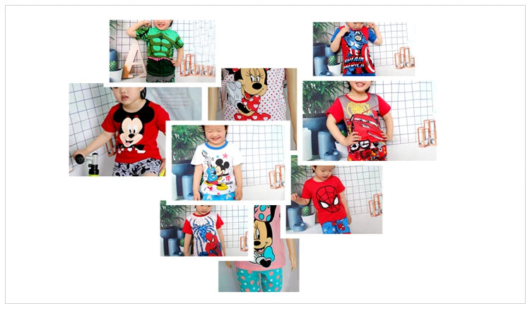 New Summer Casual Frozen Snow Queen Children's Short Sleeve Pajamas Cartoon Suit Girls Cotton Kids Pajamas Dress Costumes
