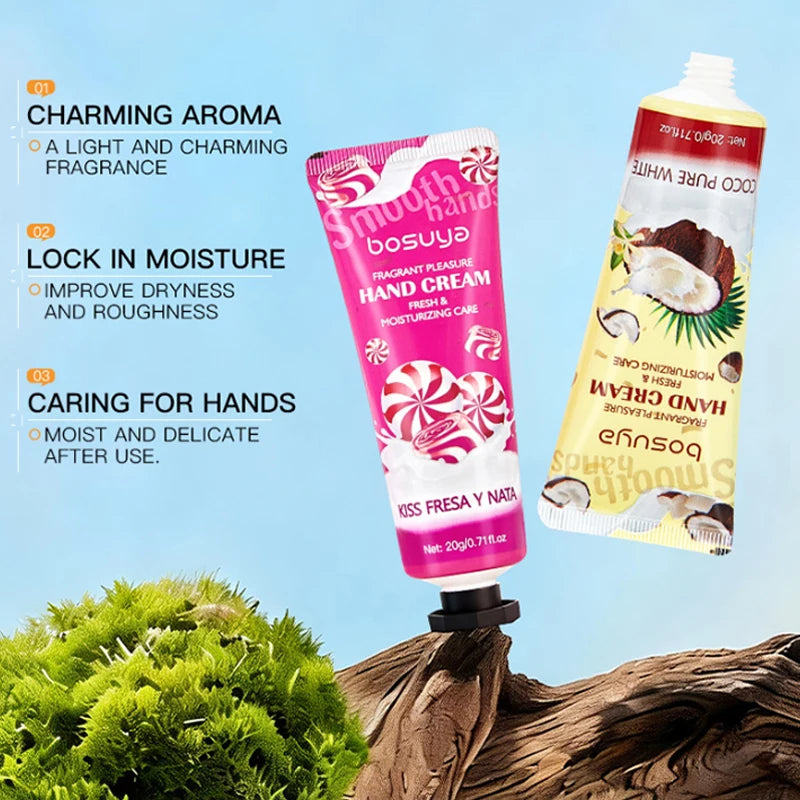 Hand Cream Lipstick Gift Box Coconut Candy Ice Cream Lasting Flavored Hand Cream Moisturizing And Hydrating Hand And Lip Care