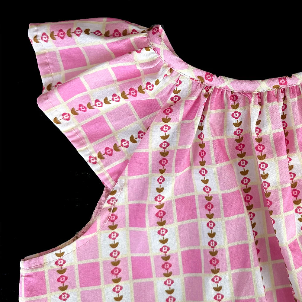 Girls' Summer Fashion Set Children's Flower Print Flying Sleeve Top+Shorts Two Piece Cute Little Girl Refreshing Set