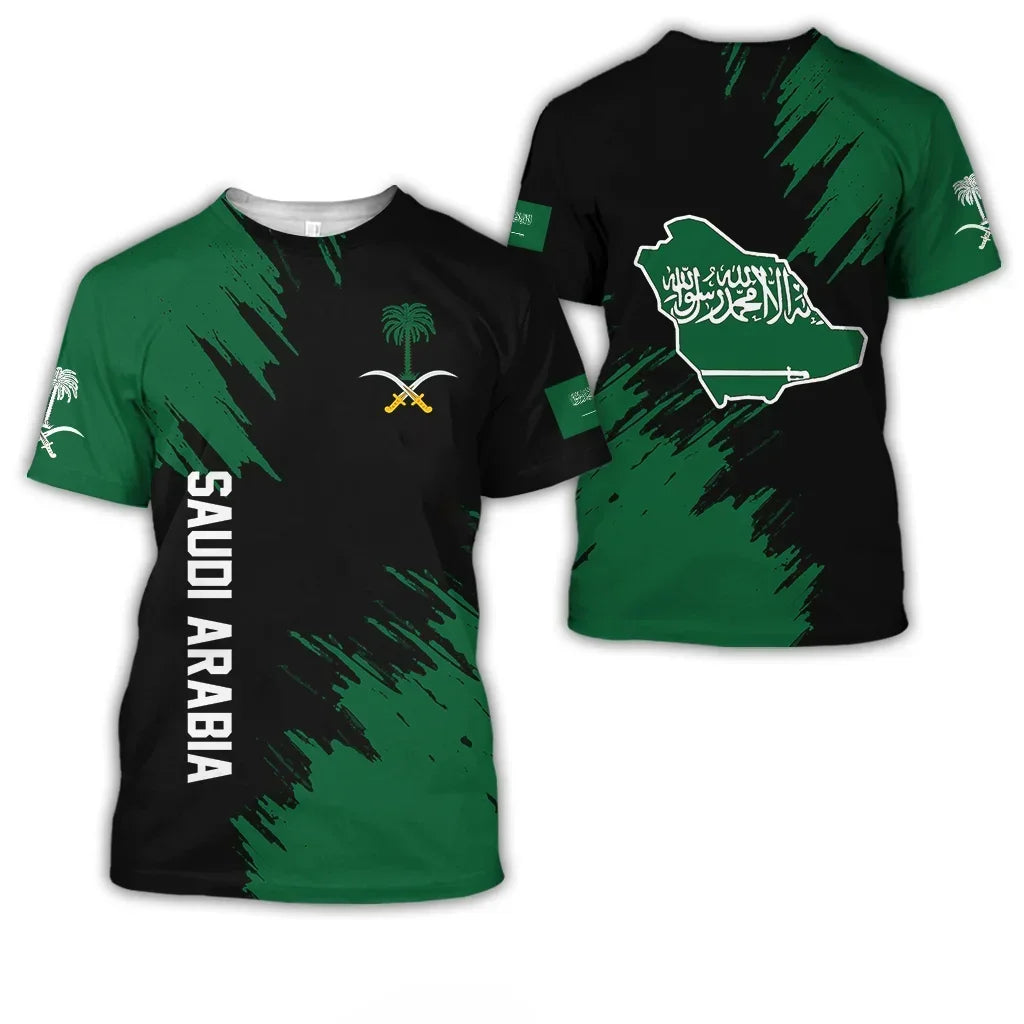 SAUDI ARABIA Flag 3D Print Sport Quick-dry Breathable Men Women T-Shirt Football Jersey Uniform Short Sleeve Summer Top Clothing