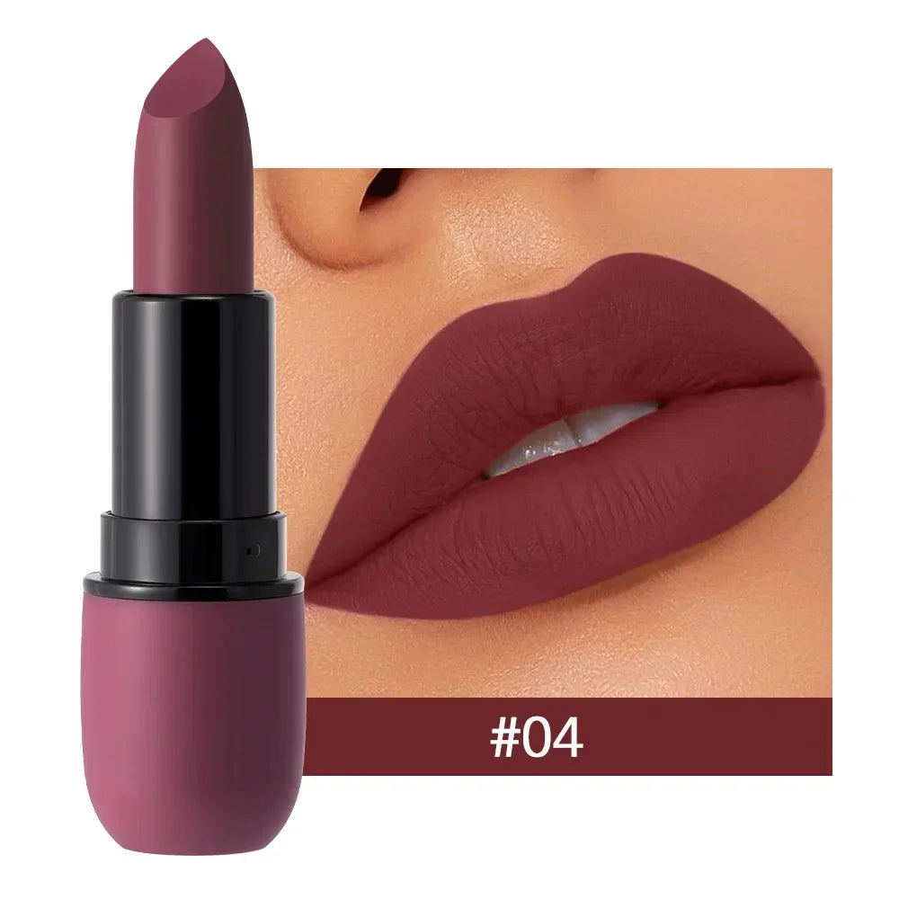 6 Colors Sexy Matte Lipstick Waterproof Long Lasting Color Rendering Non-stick Velvet Lips Liner Pencil Woman Makeup Cosmetics