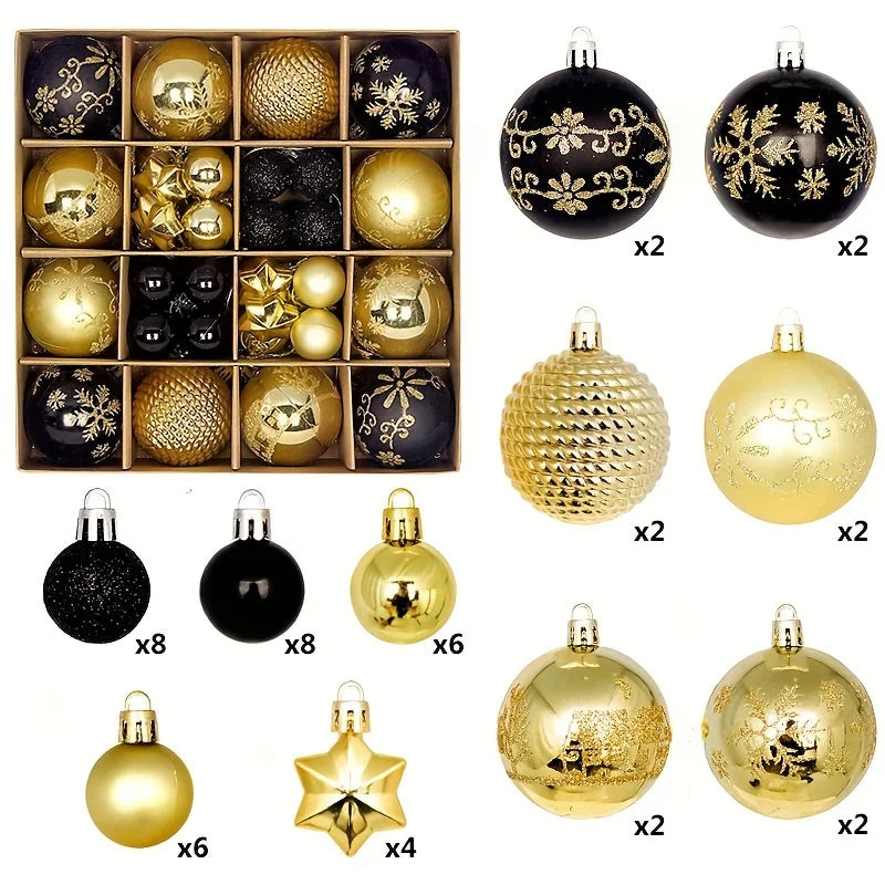 44Pcs 3/6CM Christmas Ball Merry Christmas Tree Topper Decoration for Home Decor Holiday New Year 2026 Navidad Gifts Supplies