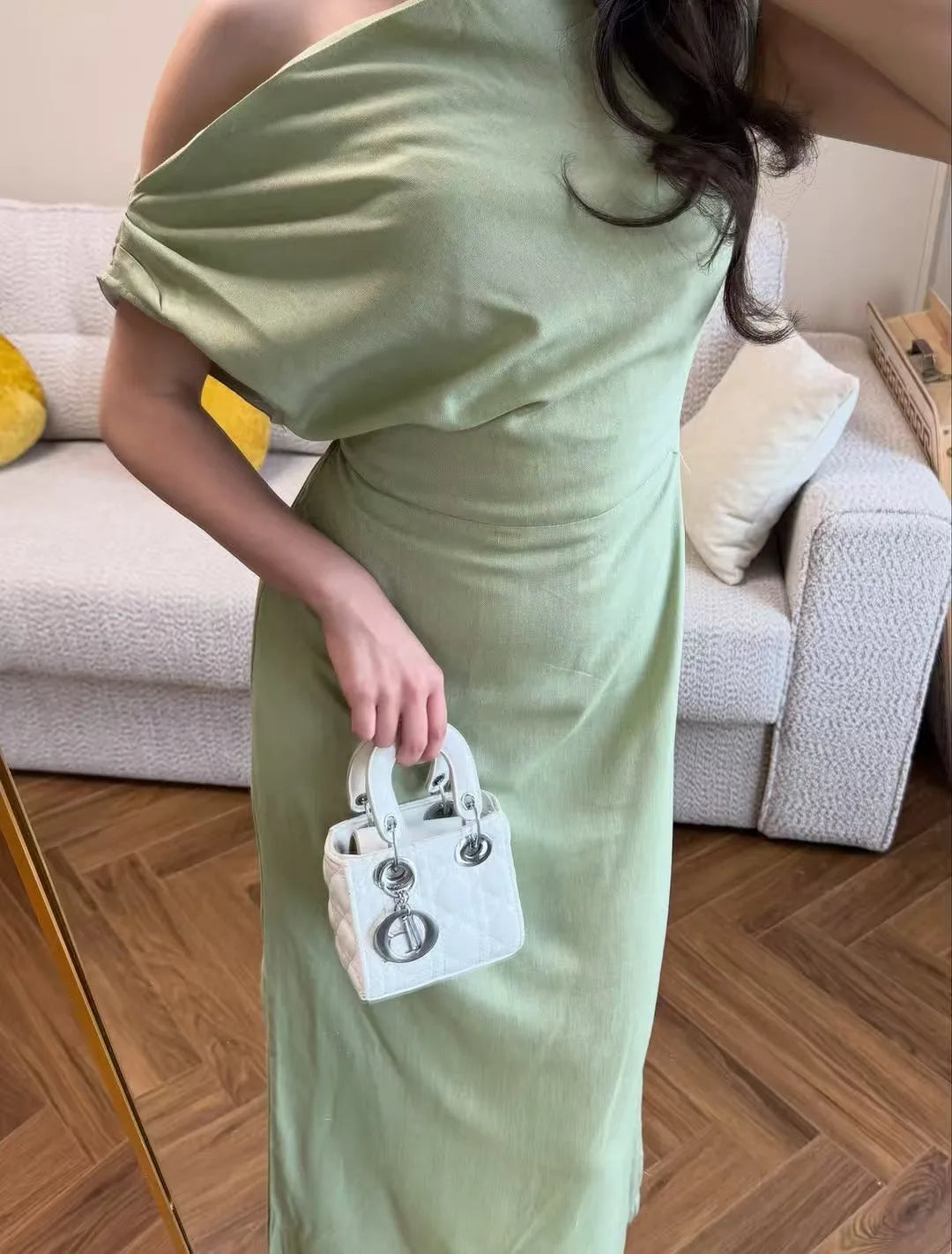 Elegant Solid One Shoulder Dresses Lady Skew Collar Waist-cinching Sleeveless Long Dress 2026 Women New Party Club Gowns