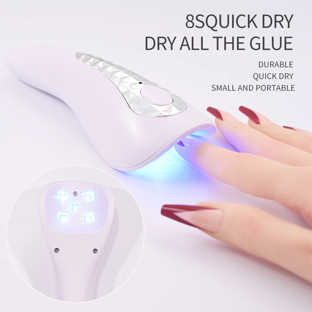 White UV LED Nail Lamp Machine Handheld Quick Drying Varnish Gel Polish Curing Nails Dryer USB Cable Nail Art Flashlight Pen