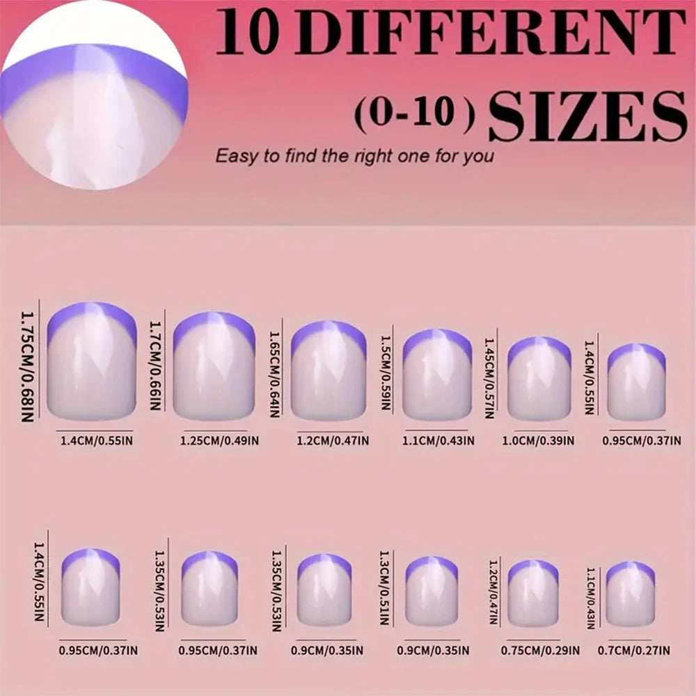 240/120Pcs Colorful French Short Square False Nails Full Cover Fake Nail Tip Extension Acrylic Wearable Ballerina Press on Nails